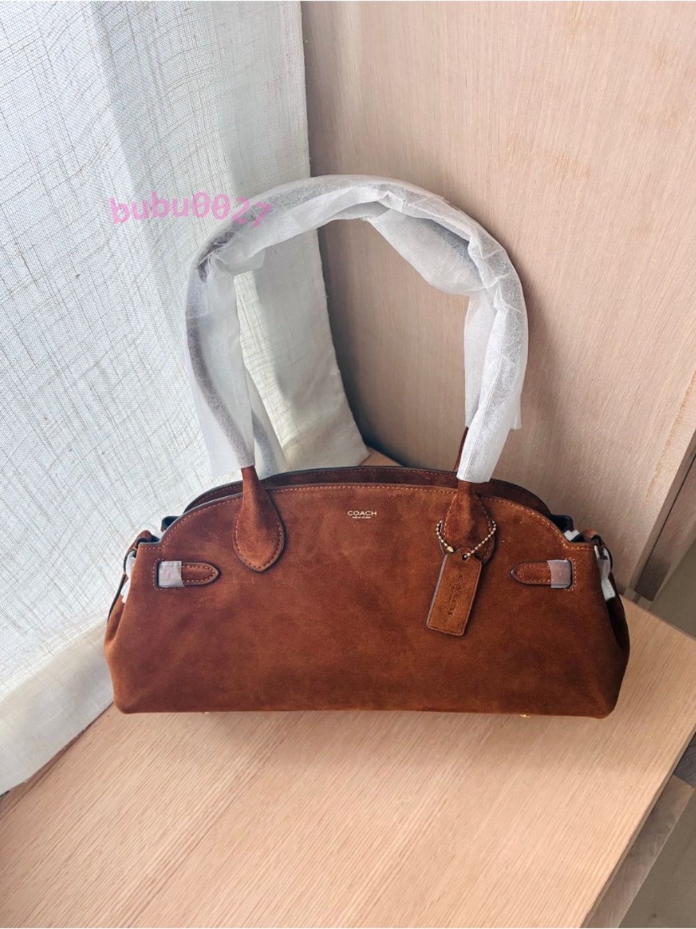 NWT🍂Coach Empire Suede Carryall Shoulder Bag 34 Warm Brown CBN41 Fall Vintage